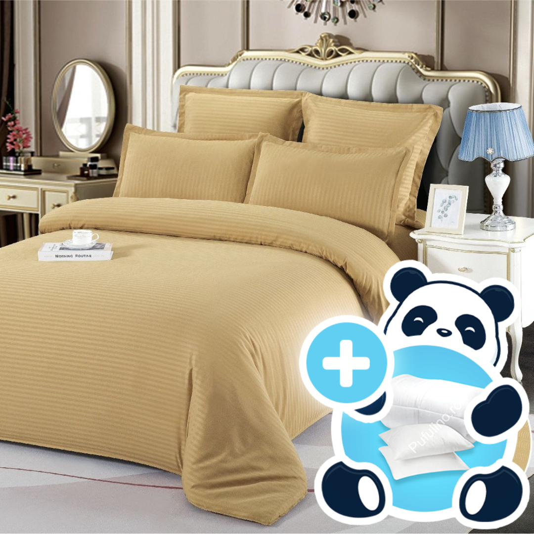 Pachet promo pilota, perne, lenjerie damasc cappuccino Pachet promo pilota, perne, lenjerie damasc cappuccino