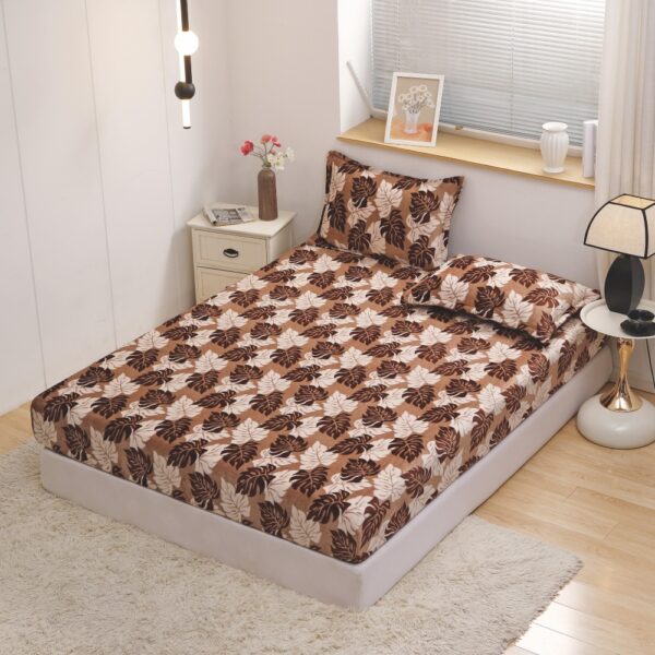 husa de pat cocolino cu frunze colorate