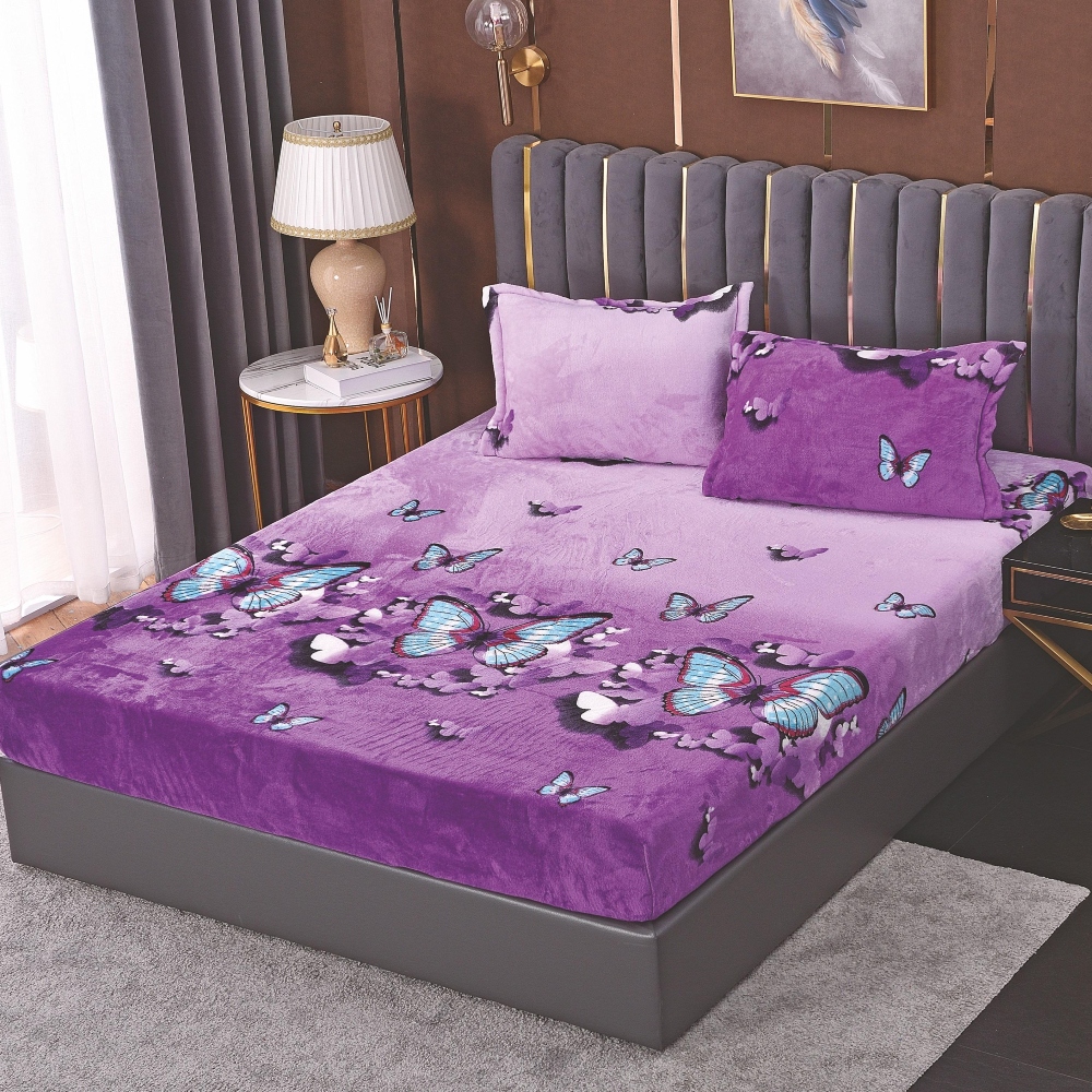 husa de pat cocolino mov cu fluturasi husa de pat cocolino mov cu fluturasi