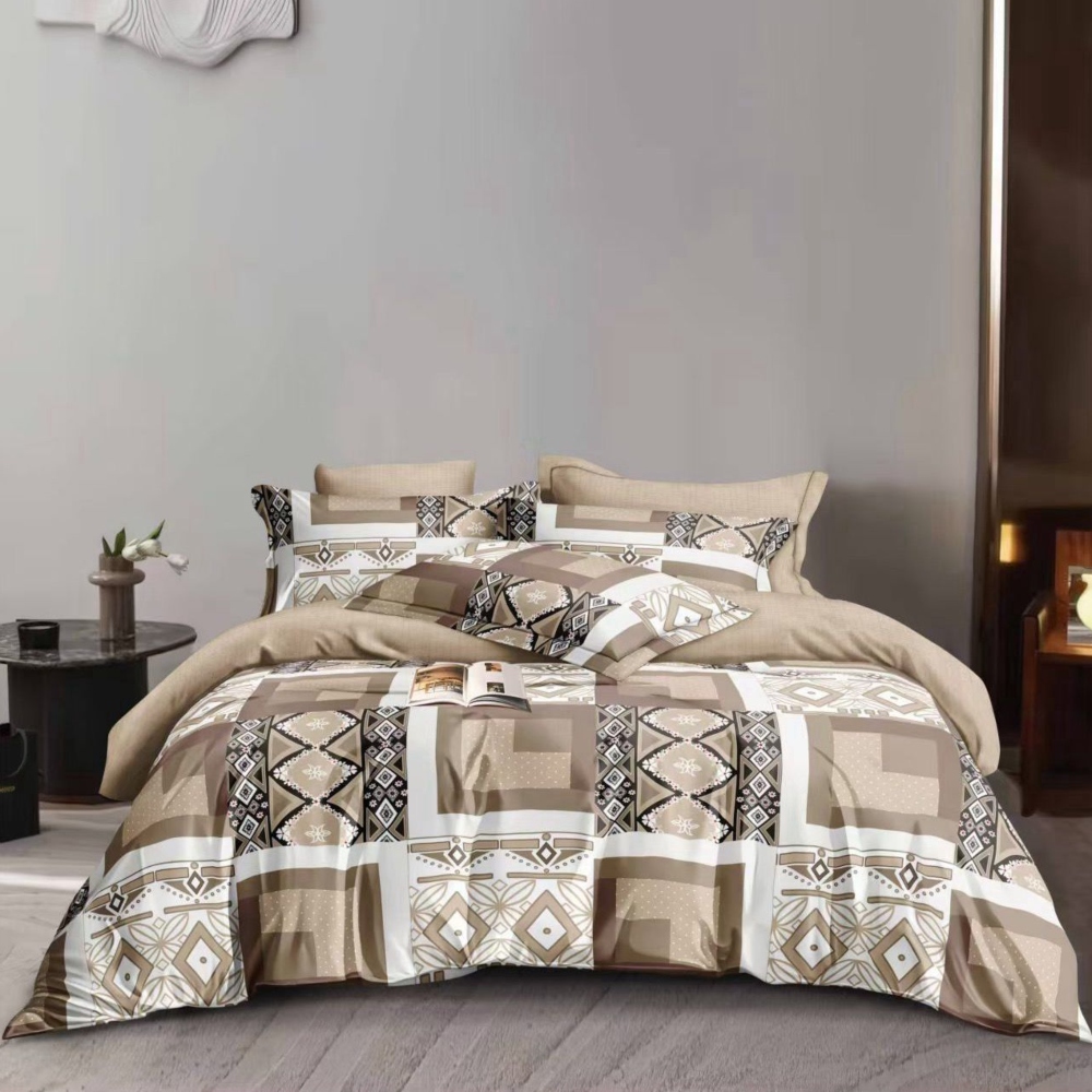 lenjerie de pat bej cu ornamente lenjerie de pat bej cu ornamente