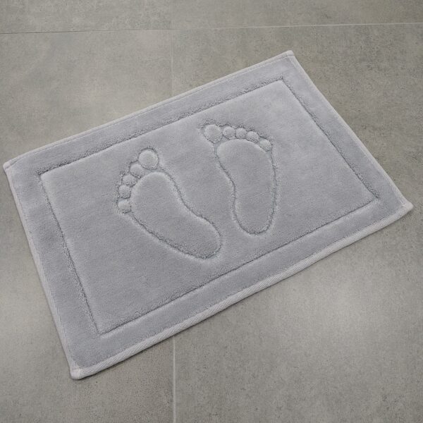 Covoras de baie pufos gri deschis