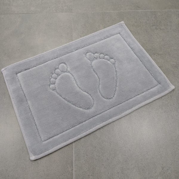 Covoras de baie pufos gri deschis