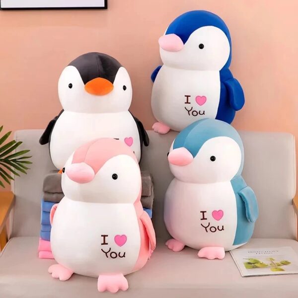 jucarie si patura cadou pinguin multicolor