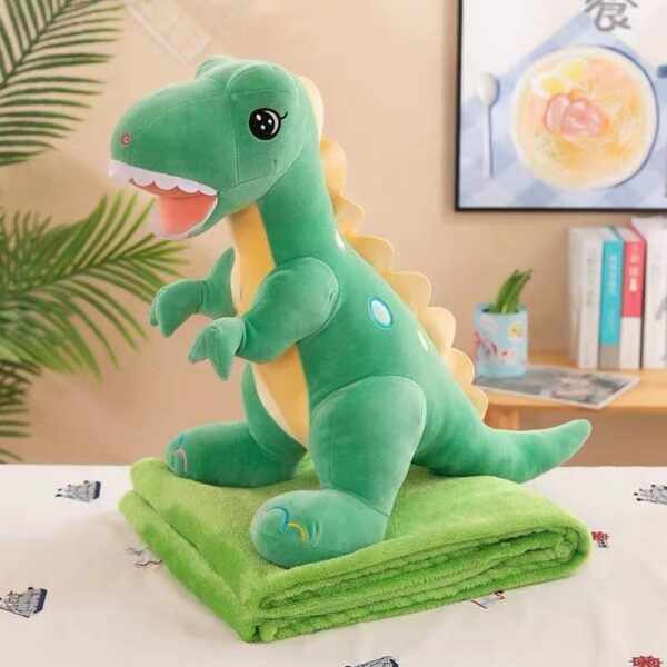 jucarie si patura dinozaur verde trex