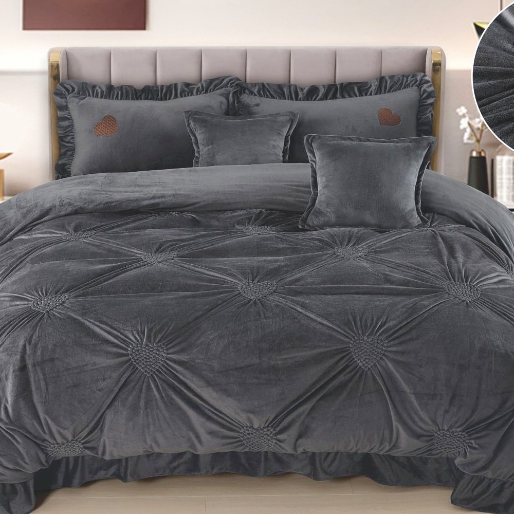 lenjerie catifea antracit lenjerie catifea antracit