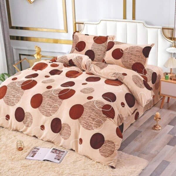 lenjerie de pat cocolino bej cu cercuri