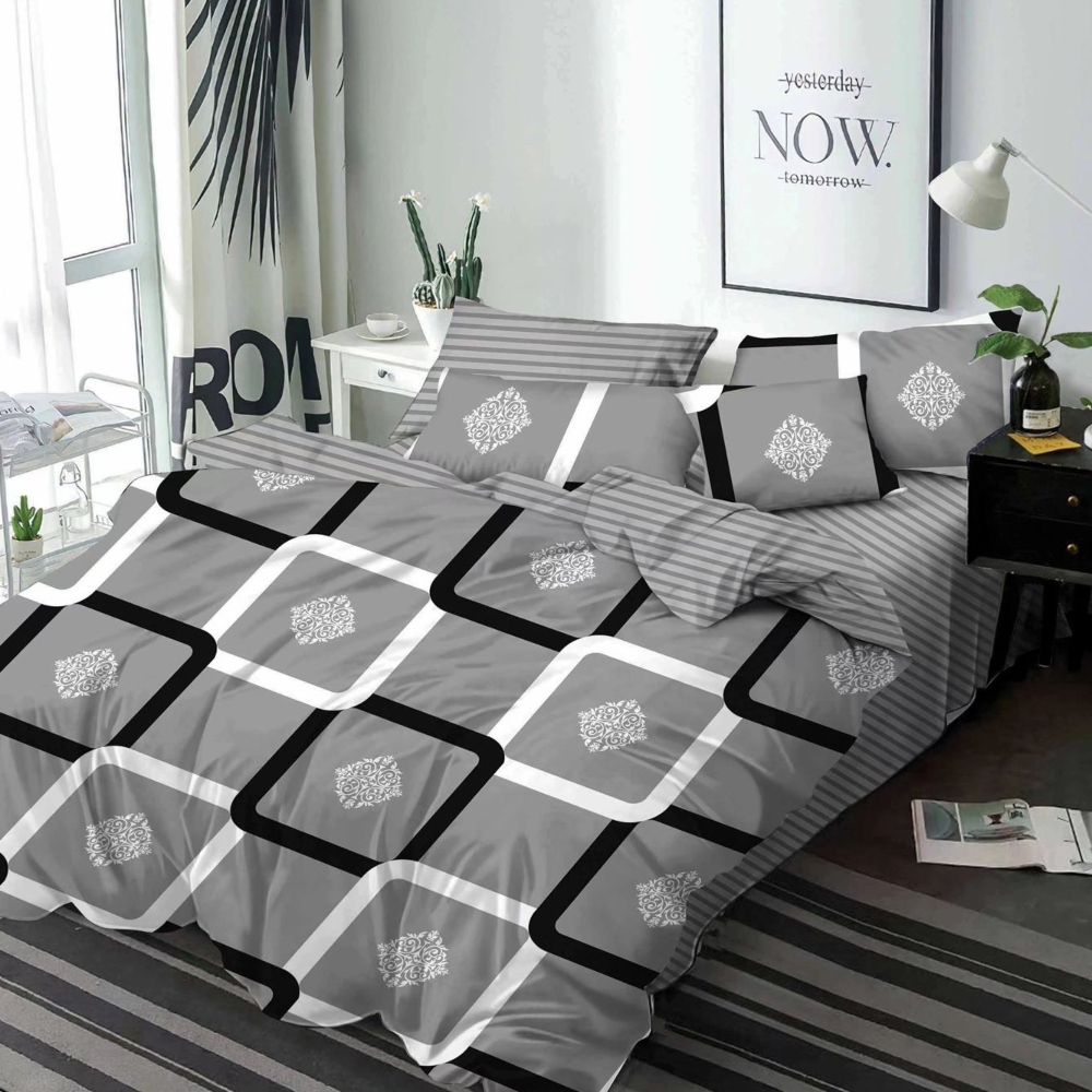 lenjerie de pat finet gri cu patratele lenjerie de pat finet gri cu patratele