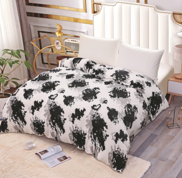 patura cocolino alba cu pete negre