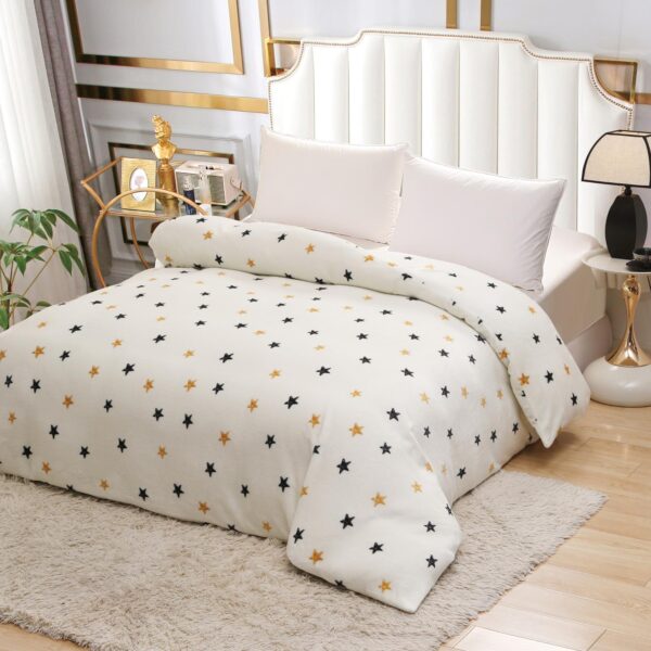 patura cocolino alba cu stelute mici