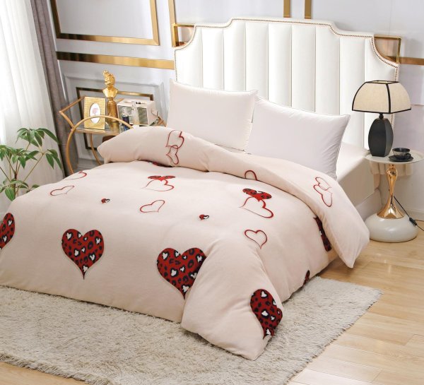 patura cocolino crem cu inimioare balon