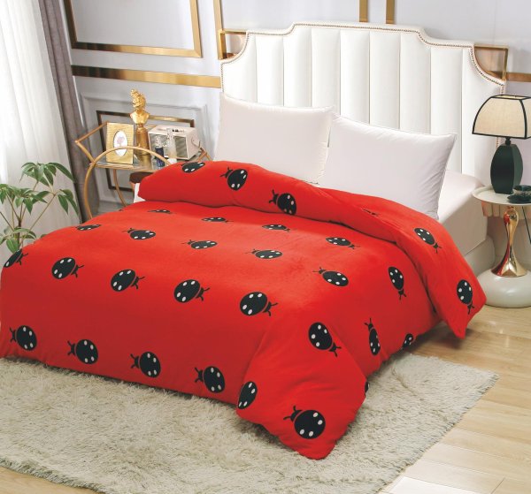 patura cocolino rosie cu buburuze