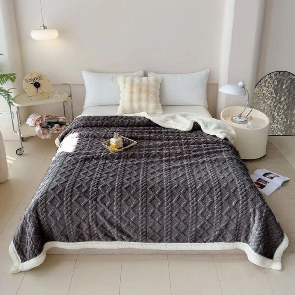 patura cu blanita uni gri antracit