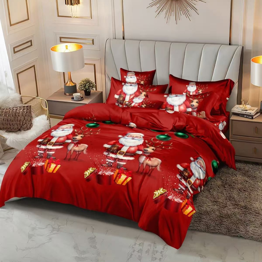 Lenjerie Craciun Santa s Reindeer Lenjerie Craciun Santa s Reindeer