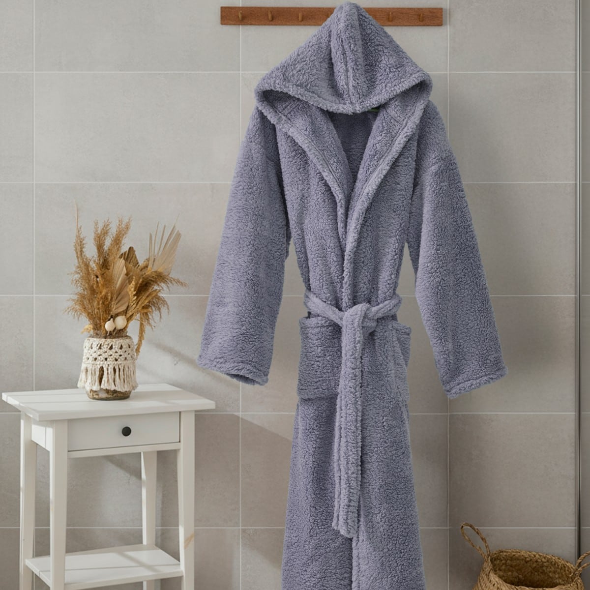 halat de baie wellsoft pufos cu gluga gri halat de baie wellsoft pufos cu gluga gri