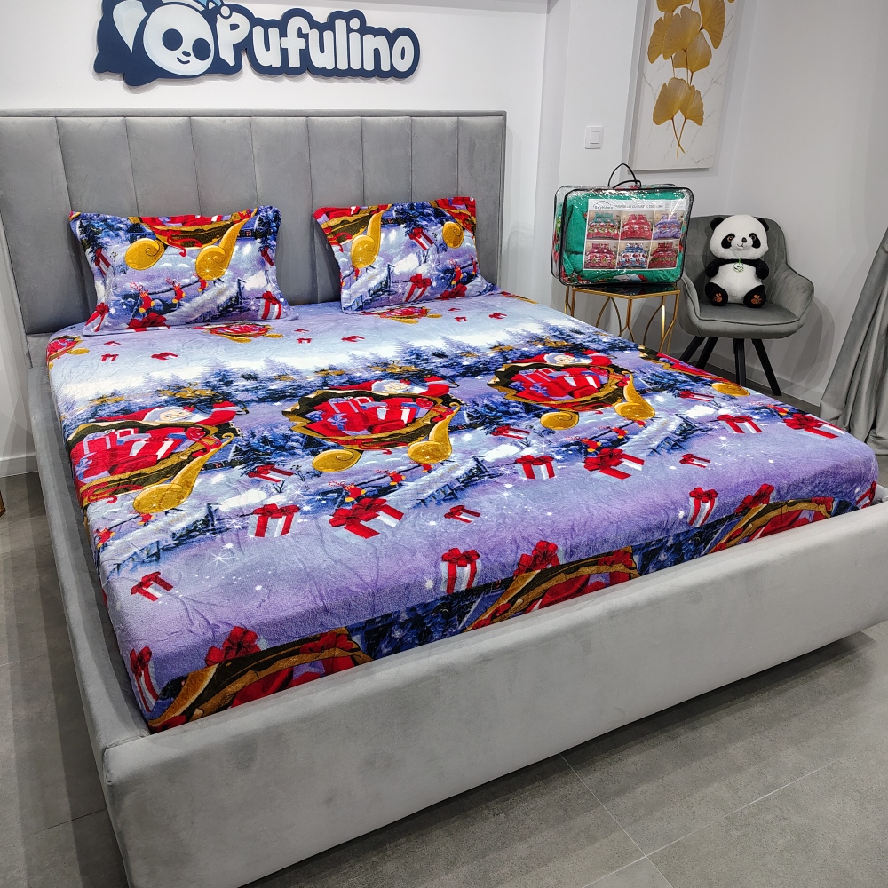 husa de pat cocolino model de craciun mov (1)