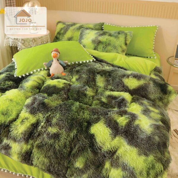 lenjerie cocolino fluffy verde degrade